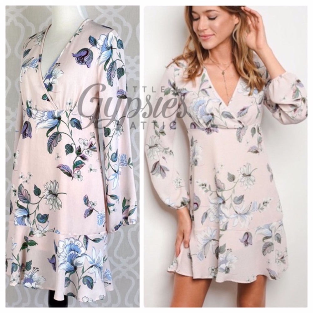 Emma Pale Pink Floral Dress